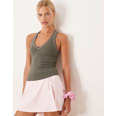 Green Tank Tops Tala DayFlex Built-in Support V Neck Racer Vest - Dark Olive Green