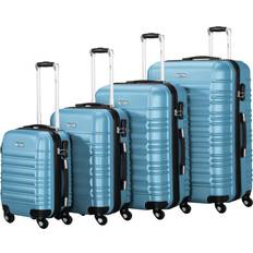 Zelsius Hard Shell Suitcase Set of 4 - Steel Blue