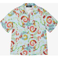 Florals Shirts Children's Clothing Versace Junior Boys Viscose Floral Shirt - Blue