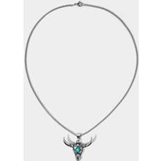 Turquoise Necklaces Joe Browns Women's Turquoise Horned Steel Necklace - Silver