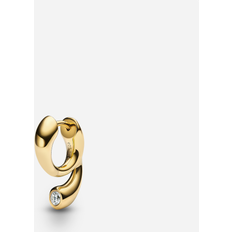 Sort Øreringe Maria Black Mermaid Pool Huggie Gold 18K Gold Plated -