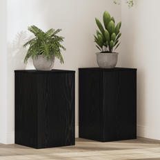 Planters Accessories vidaXL Plant Stands 2 Pcs Black Oak 30x30x50 cm