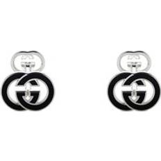 Gucci Cufflinks Gucci Interlocking G Black Enamel Sterling Silver Cufflinks