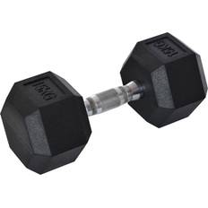 15kg rubber dumbbells Homcom Single Rubber Hex Dumbbell 15kg
