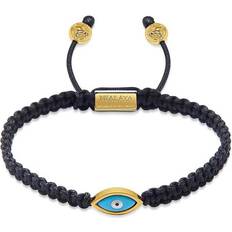 Guld - Svarta Armband Nialaya Men's Black String Bracelet With Gold Evil Eye - Svart