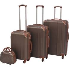 vidaXL Hardcase Trolley Set of 4 - Coffee