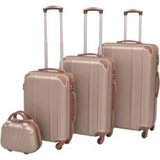 vidaXL Hardcase Trolley Set of 4 - Champagne