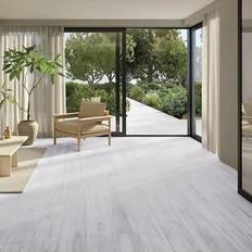 Living and Home White Rustic PVC Floor Tile 21 Pack
