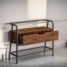 Brown Storage Benches Borough Wharf Industrial Shoe Brown Storage Bench