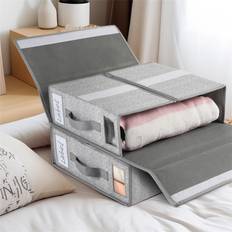 Rebrilliant Fabric Underbed Storage Bed Sheet Grey