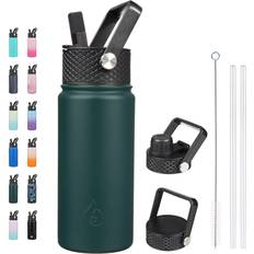 BJPKPK Insulated Bottles with Straw Lid 18oz Water Bottle