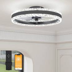 Ceiling Fans VOLISUN 40cm Modern Smart LED Ceiling Fan Light