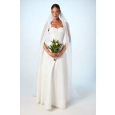 Full Skirted Jacquard Wedding Dress - Ivory