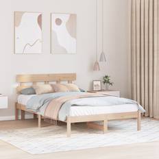 120cm - 200cm Ramsängar vidaXL Sängram Med Huvudgavel 120x200 cm Massivt Tallträ Ramsäng