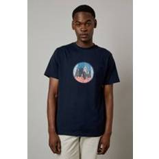 Men - Natural T-shirts Burton Mens Navy Sunset Logo Print T-Shirt