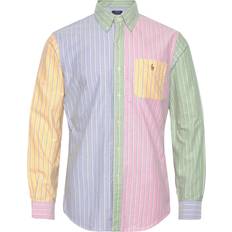 Polo Ralph Lauren Custom Fit Striped Oxford Fun Shirt - Lyseblå/Gul/Æble/Lyserød