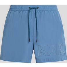 Karl Lagerfeld Metallic Logo Short-length Boardshorts - Blue Fusion