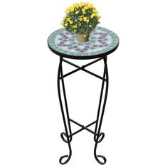 Green Garden Table Berkfield Home Mosaic Plant Table Green White Outdoor Side Table