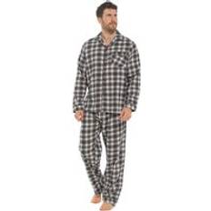 KAV Men's Pyjamas Set 100% Cotton Nightwear - Grey