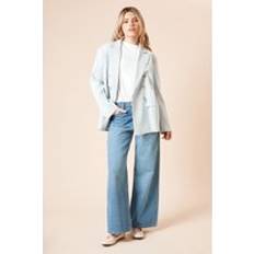 Blue - Women Blazers Dorothy Perkins Oversized Double Breasted Blazer - Light Blue