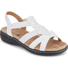 Pavers Wide-Fit Elasticated Sandals - White