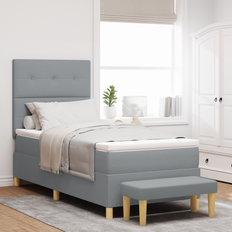 vidaXL Box Spring with Mattress Bench 90x200 cm Frame Bed