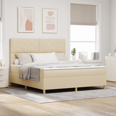 Continental Beds vidaXL Box Spring with Mattress Cream Continental Bed