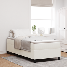 vidaXL Box Spring Seng Cremefarvet 90x200 cm Corduroy Stof Rammeseng