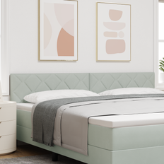 Senge & Madrasser vidaXL med Diamantblokdesign Lysegrå 200 cm Fløjl Sengegavl