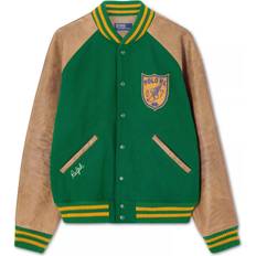 Men - Stripes Jackets Polo Ralph Lauren College Varsity Letterman Jacket - Green