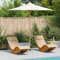 vidaXL Cremefarvet Haveparasol 270x260 cm Bambus