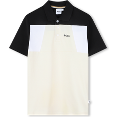 Orange Polo Shirts BOSS Kids Colourblock Polo Shirt Juniors - Cream