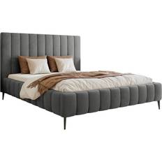 Rahmenbetten Selsey Polsterbett Fiarro Metallfüßen Grau 180x200 cm Rahmenbett