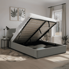 Bedden CaliCosy Opbergbed 140x190 cm Met Hoofdbord Bekleed Grey