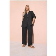 Pleats - Women Trousers Yours Pleat Front Linen Trousers Women - Black