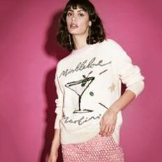 River Island XS Jumpers River Island Womens Cream Mistletoe Martini Christmas Jumper