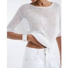 Sequins Tops River Island Womens White Sequin Knit Top - White