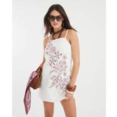 River Island Premium Floral Cami Shift Mini Dress - White
