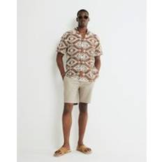 River Island Slim Fit Chino Shorts - Beige
