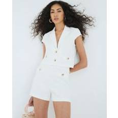 River Island Trousers & Shorts River Island Boucle Button Detail Shorts - White