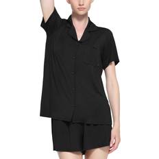 SKIMS Sleep Short Sleeve Button Up Set - Black