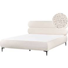 Rahmenbetten Beliani Bett Mit Lattenrost Bouclé Lessay 180 x 200 cm Rahmenbett