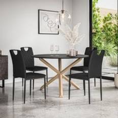 Black - Round Dining Sets More4Homes Malvern Round Table And Chair Dining Set