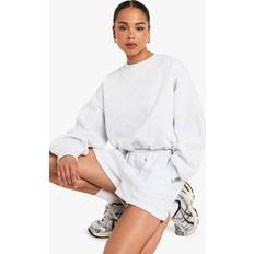 Sweatshirts Jumpers boohoo Bubble Hem Cropped Sweatshirt - Grey