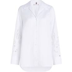 Tommy Hilfiger Women Shirts Tommy Hilfiger Embroidered Linen Shirt - White