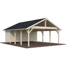 Træ Carporte Palmako Dobbeltcarport Robert 40.6 m² Natur (Areal )