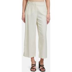 Betty Barclay Trousers Betty Barclay Wide Leg Linen Mix Crops - Off White
