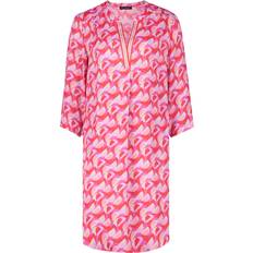 Betty Barclay Pink Kjoler Betty Barclay Uld Mønstret Midi Kjole Med Lommer - Flerfarvet