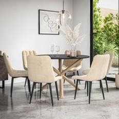 Black - Round Dining Sets More4Homes Malvern Round Table And Chair Dining Set