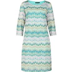 Betty Barclay Dame Kjoler Betty Barclay Kjole Grafisk Blonde Uld Sheath Dress - Khaki Blue